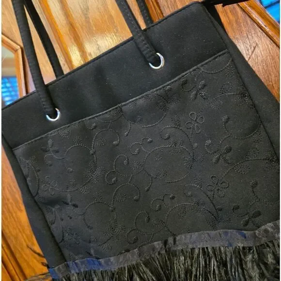 Ostrich Feather Trim Shoulder Bag - Picture 3 of 9